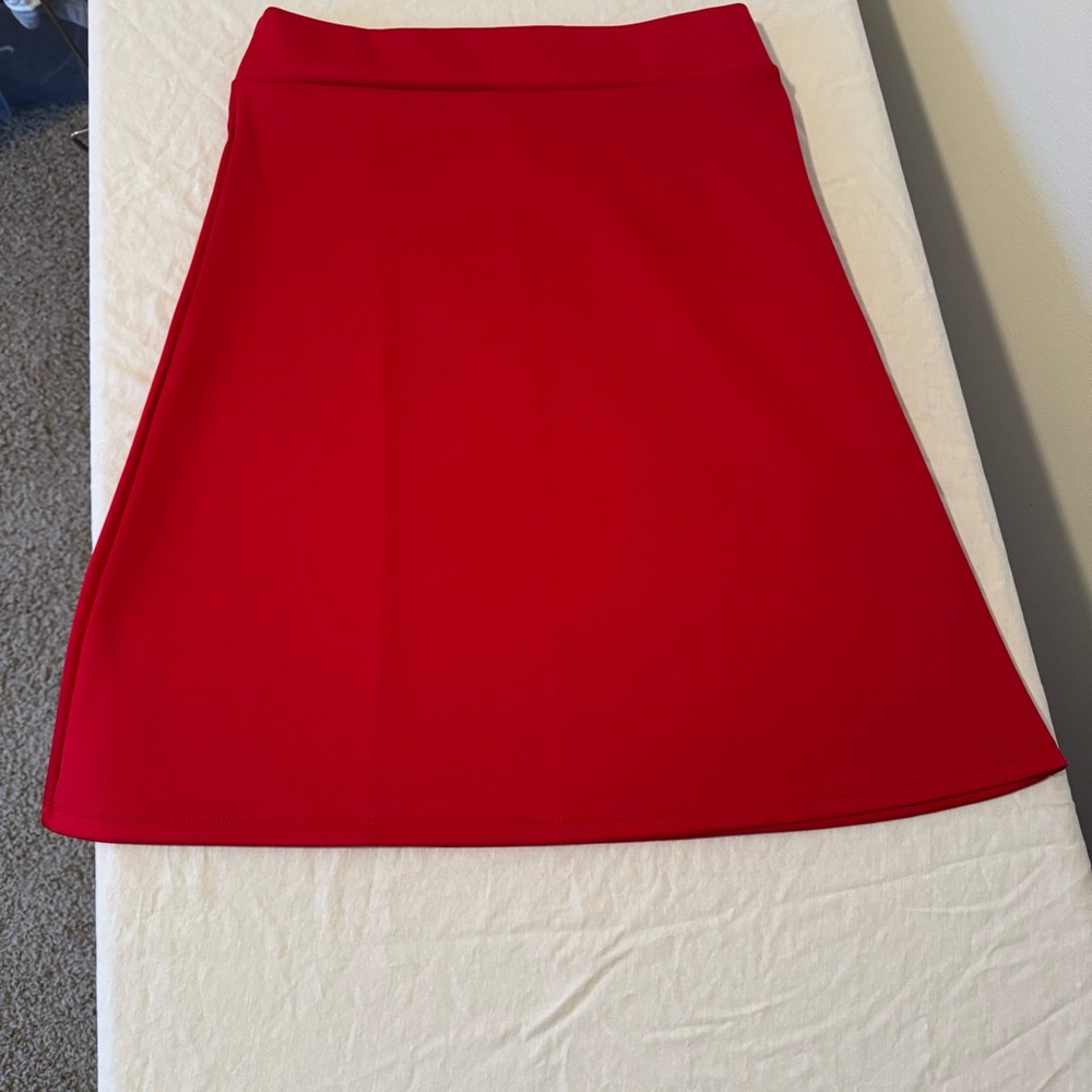 Azules Vibrant Red‎ Skirt pull on knee length size large